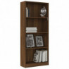 Bücherregal 4 Fächer Braun Eichen-Optik 60x24x142 cm