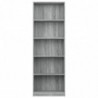 Bücherregal 5 Fächer Grau Sonoma-Eiche 60x24x175 Holzwerkstoff