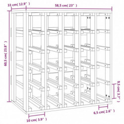 Weinregal 58,5x33x60,5 cm Massivholz Kiefer