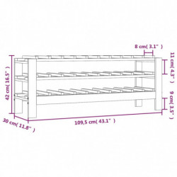 Weinregal 109,5x30x42 cm Massivholz Kiefer