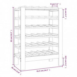 Weinregal 61,5x30x82 cm Massivholz Kiefer