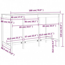 Bartisch Honigbraun 180x80x110 cm Massivholz Kiefer