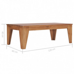 Couchtisch 120 x 60 x 40 cm Teak Massivholz