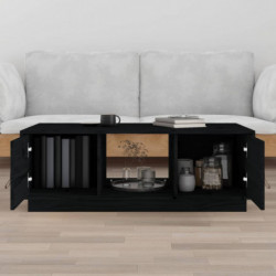 Couchtisch Schwarz 100x50x35 cm Massivholz Kiefer