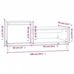 Couchtisch Schwarz 100x50x45 cm Holzwerkstoff