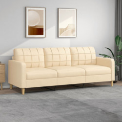 3-Sitzer-Sofa Creme 210 cm Stoff