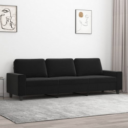 3-Sitzer-Sofa Schwarz 210 cm Mikrofasergewebe