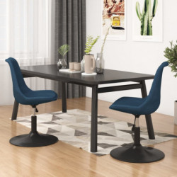 Esszimmerstühle 2 Stk. Drehbar Blau Samt