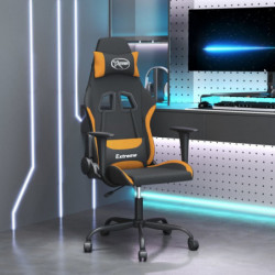 Gaming-Stuhl Schwarz und Orange Stoff