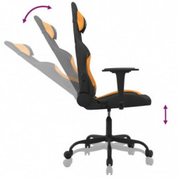 Gaming-Stuhl Schwarz und Orange Stoff