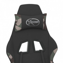Gaming-Stuhl mit Massage & Fußstütze Schwarz Camouflage Stoff