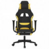 Gaming-Stuhl mit Massage & Fußstütze Schwarz und Gelb Stoff
