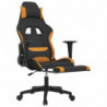 Gaming-Stuhl mit Massage & Fußstütze Schwarz und Orange Stoff
