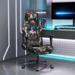 Gaming-Stuhl mit Massage & Fußstütze Schwarz Camouflage Stoff