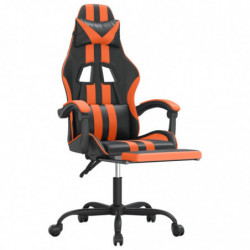 Gaming-Stuhl mit Fußstütze Drehbar Schwarz & Orange Kunstleder