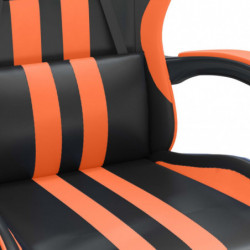 Gaming-Stuhl mit Fußstütze Drehbar Schwarz & Orange Kunstleder