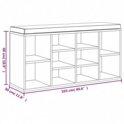 Schuhbank Betongrau 103x30x48 cm Holzwerkstoff