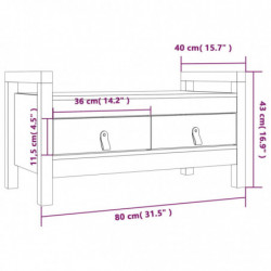 Flurbank Weiß 80x40x43 cm Massivholz Kiefer