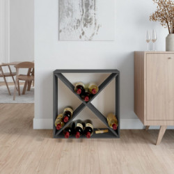 Weinregal Grau 62x25x62 cm Massivholz Kiefer