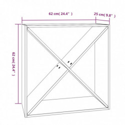 Weinregal Grau 62x25x62 cm Massivholz Kiefer