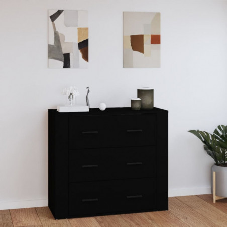 Sideboard Schwarz 80x33x70 cm Holzwerkstoff