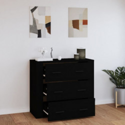 Sideboard Schwarz 80x33x70 cm Holzwerkstoff