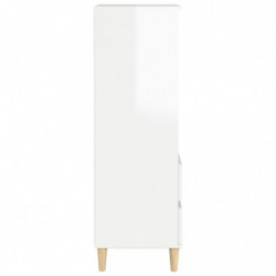 Highboard Hochglanz-Weiß 40x36x110 cm Holzwerkstoff
