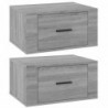 Wand-Nachttische 2 Stk. Grau Sonoma 50x36x25 cm