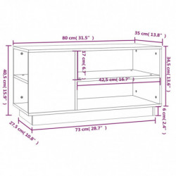 TV-Schrank Weiß 80x35x40,5 cm Massivholz Kiefer