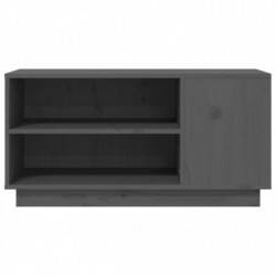 TV-Schrank Grau 80x35x40,5 cm Massivholz Kiefer