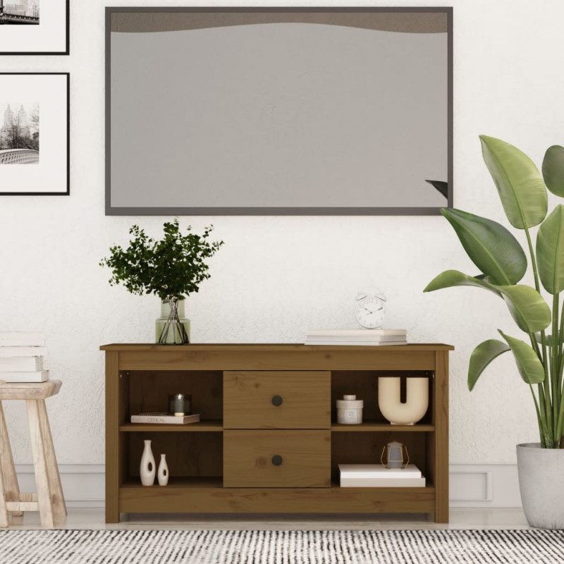 TV-Schrank Honigbraun 103x36,5x52 cm Massivholz Kiefer