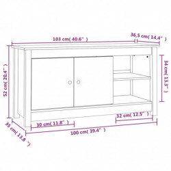 TV-Schrank Honigbraun 103x36,5x52 cm Massivholz Kiefer