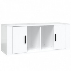 TV-Schrank Hochglanz-Weiß 100x35x40 cm Holzwerkstoff