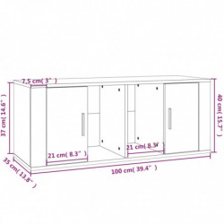 TV-Schrank Hochglanz-Weiß 100x35x40 cm Holzwerkstoff