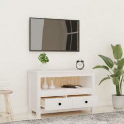 TV-Schrank Weiß 79x35x52 cm Massivholz Kiefer