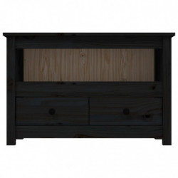 TV-Schrank Schwarz79x35x52 cm Massivholz Kiefer