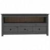 TV-Schrank Grau 114x35x52 cm Massivholz Kiefer