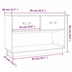 TV-Schrank Weiß 90x40x60 cm Massivholz Kiefer