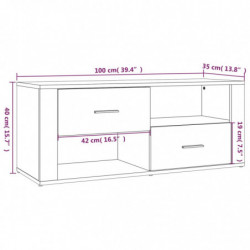 TV-Schrank Schwarz 100x35x40 cm Holzwerkstoff