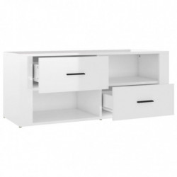 TV-Schrank Hochglanz-Weiß 100x35x40 cm Holzwerkstoff