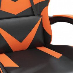 Gaming-Stuhl mit Fußstütze Drehbar Schwarz & Orange Kunstleder