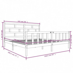 Massivholzbett Schwarz Kiefer 135x190 cm 4FT6 Double