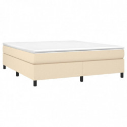 Boxspringbett Creme 160x200 cm Stoff