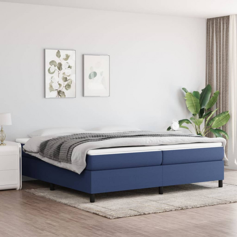 Boxspringbett Blau 200x200 cm Stoff