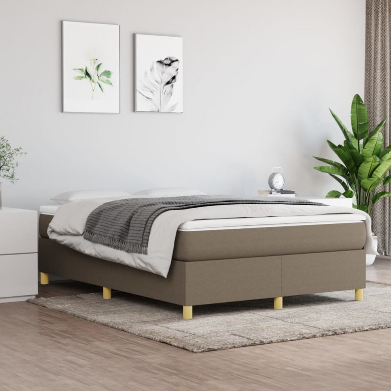 Boxspringbett Taupe 140x200 cm Stoff