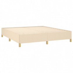 Boxspringbett Creme 160x200 cm Stoff