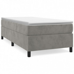 Boxspringbett Hellgrau 90x190 cm Samt