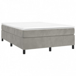 Boxspringbett Hellgrau 140x190 cm Samt