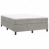 Boxspringbett Hellgrau 140x190 cm Samt