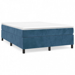 Boxspringbett Dunkelblau 140x200 cm Samt